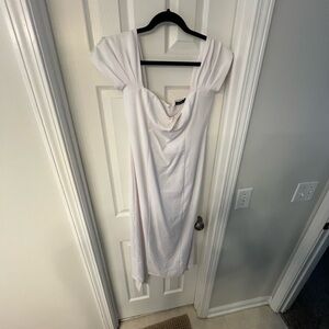 Abercrombie & Fitch White Cowl Neck Midi Dress